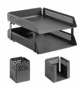 Perforated steel desk range